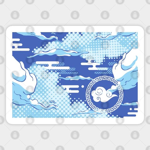 Blue Sky Dream with Blue Clouds | Blueness of Sky Sticker by Mochabonk